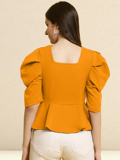 Tee Projekt Womens Casual Trendy Top with Stylish Short Puff Sleeves ll Soft & Stylish Womens Tee