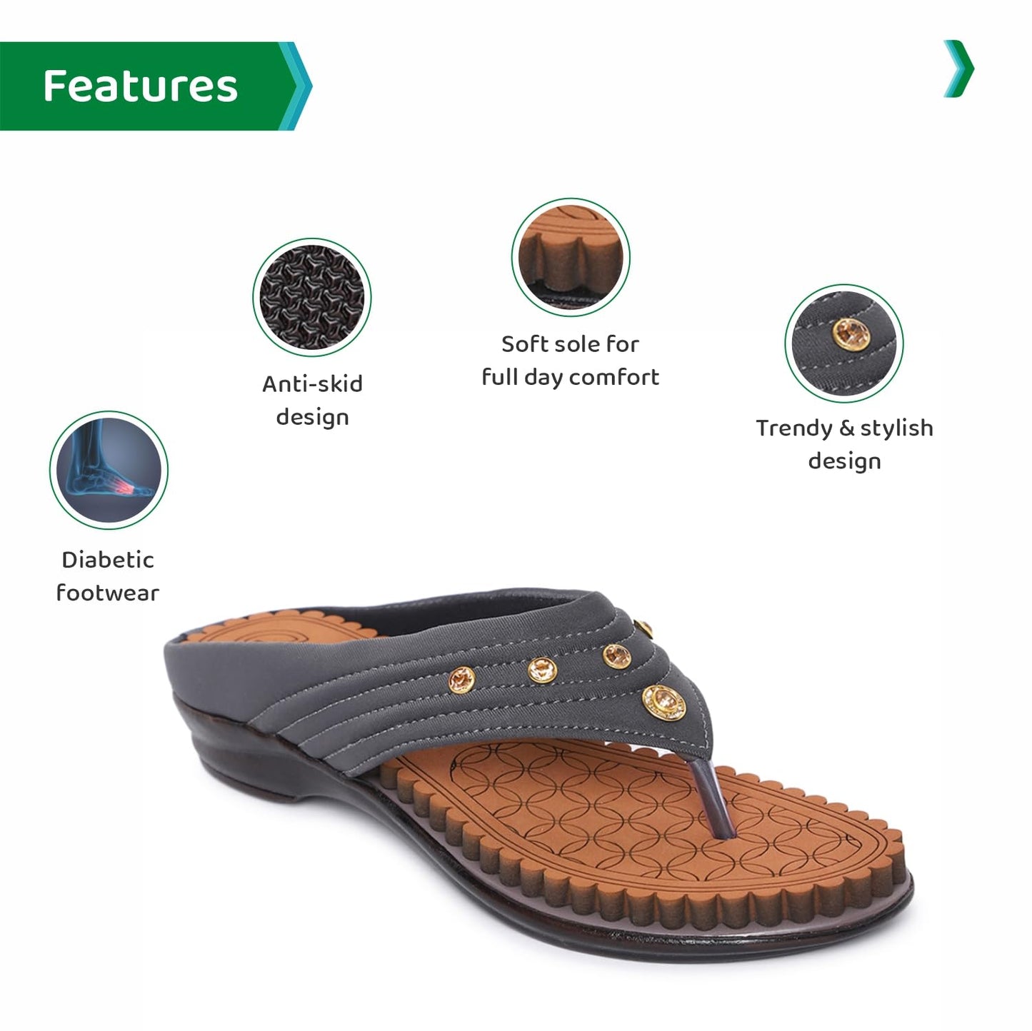 Ortho Joy Fancy Doctor Slippers | Comfortable Sandals For Women Stylish