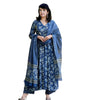 Alvami Womens Viscose Straight Ethnic Set (Vashundhara_Blue