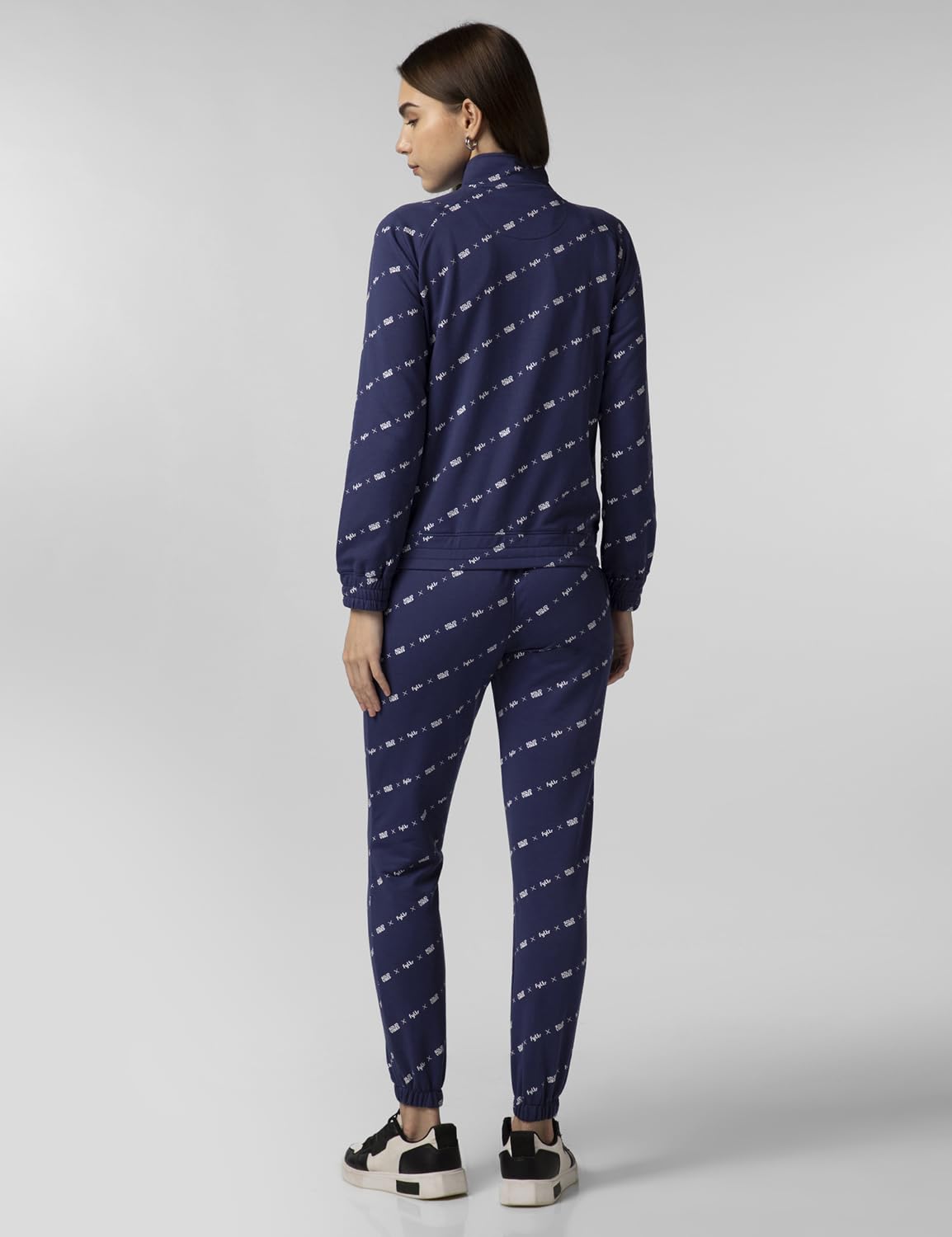 FYLTR Womens Stand Collar Jacket & Jogger Co-ord Set - Full Zipper | Contrast Drawstring | Utility Pockets |Rib Hem & Cuff