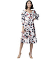Aarika Women's Cotton Blend Skater Knee-Length Dress (SP-MD-W-2728_White