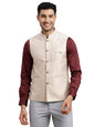 Turtle Men Poly Cotton Self Design Slim Fit Grey Nehru Jacket