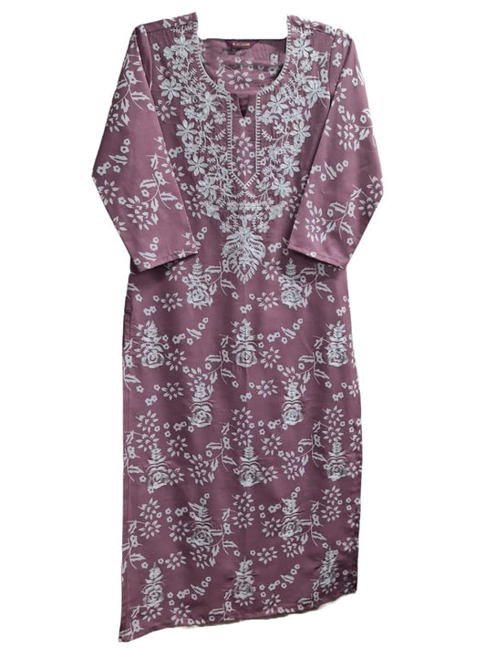 GoSriKi Women's Cotton Blend Floral Straight Kurti