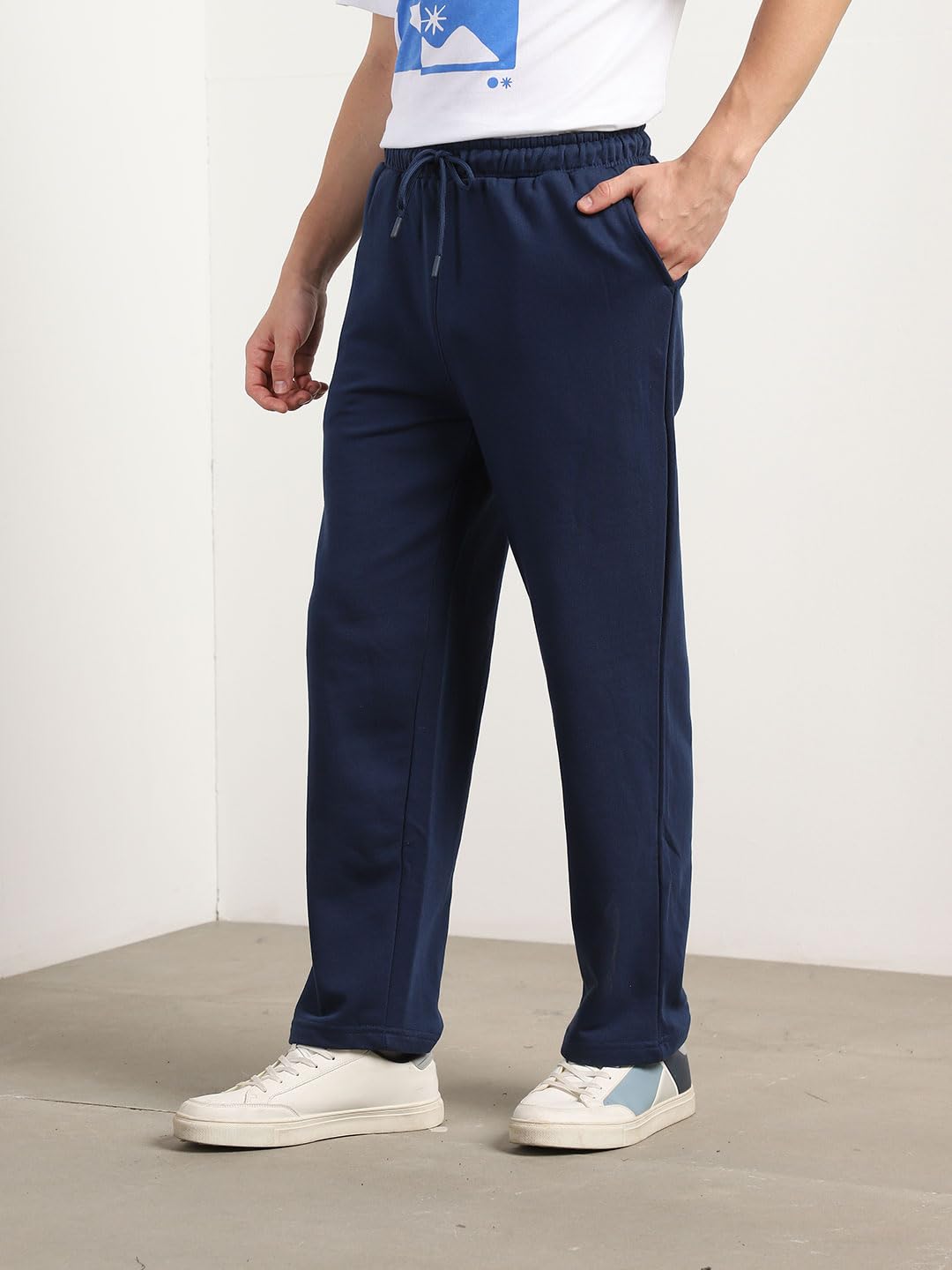 Nobero MenS Straight Sweatpants (1M-Bwjg-R0174-Nb_Navy Blue