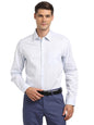 Turtle Men Giza Cotton Slim Fit White Self Design Full Sleeve Party Shirt