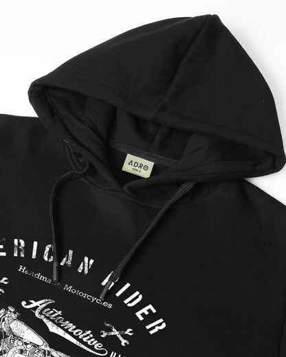 ADRO Men's Cotton Blend Neck Hooded Sweatshirt (H24-AME-BE)