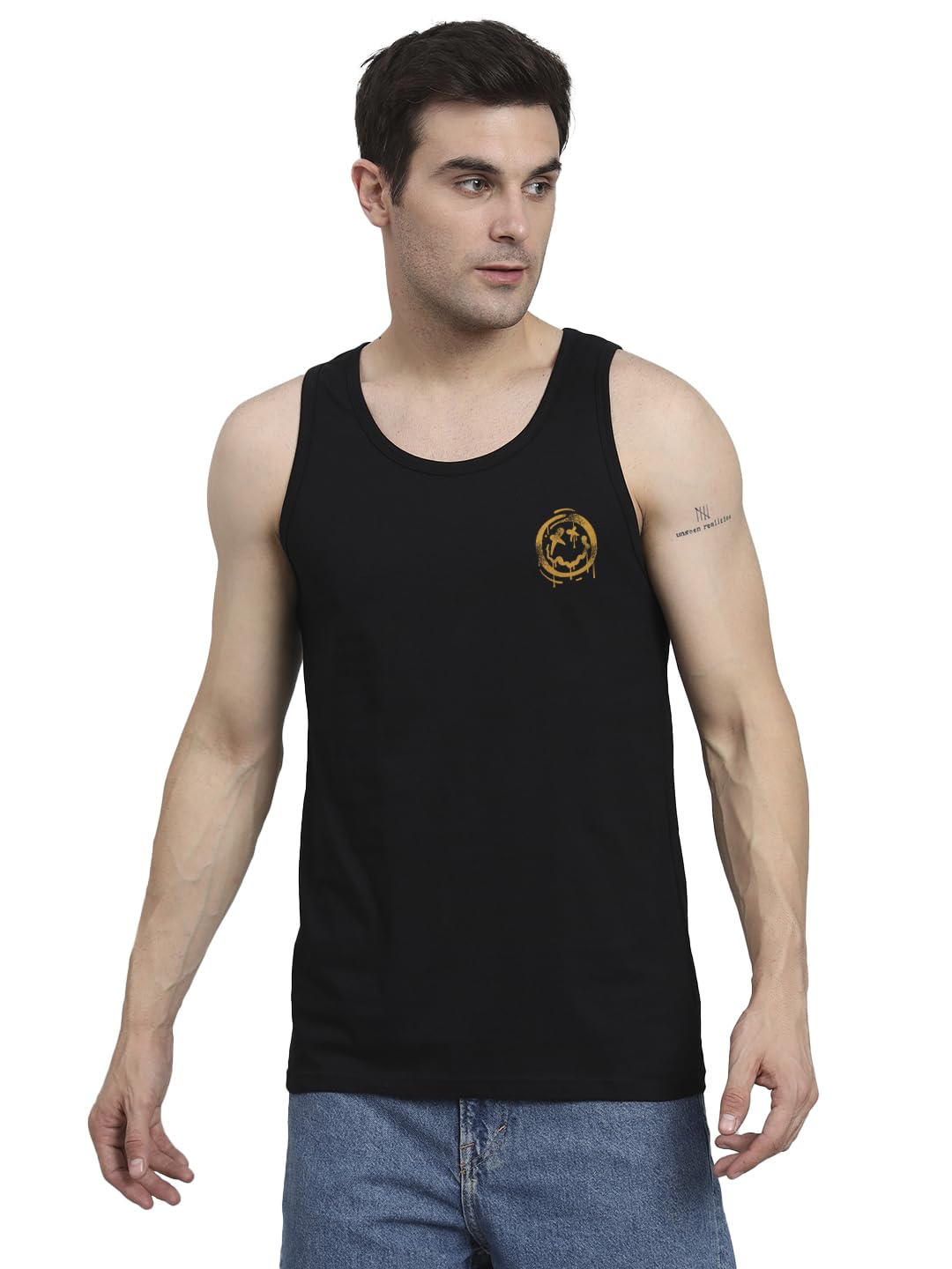 Peppyzone Mens Regular Fit Vest (TT-Teddy36FB40FB_Black2