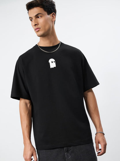 The Souled Store Originals: Souled Men and Boys Short Sleeves Round Neck Black Graphic Printed Lightweight Comfortable All-Seaso