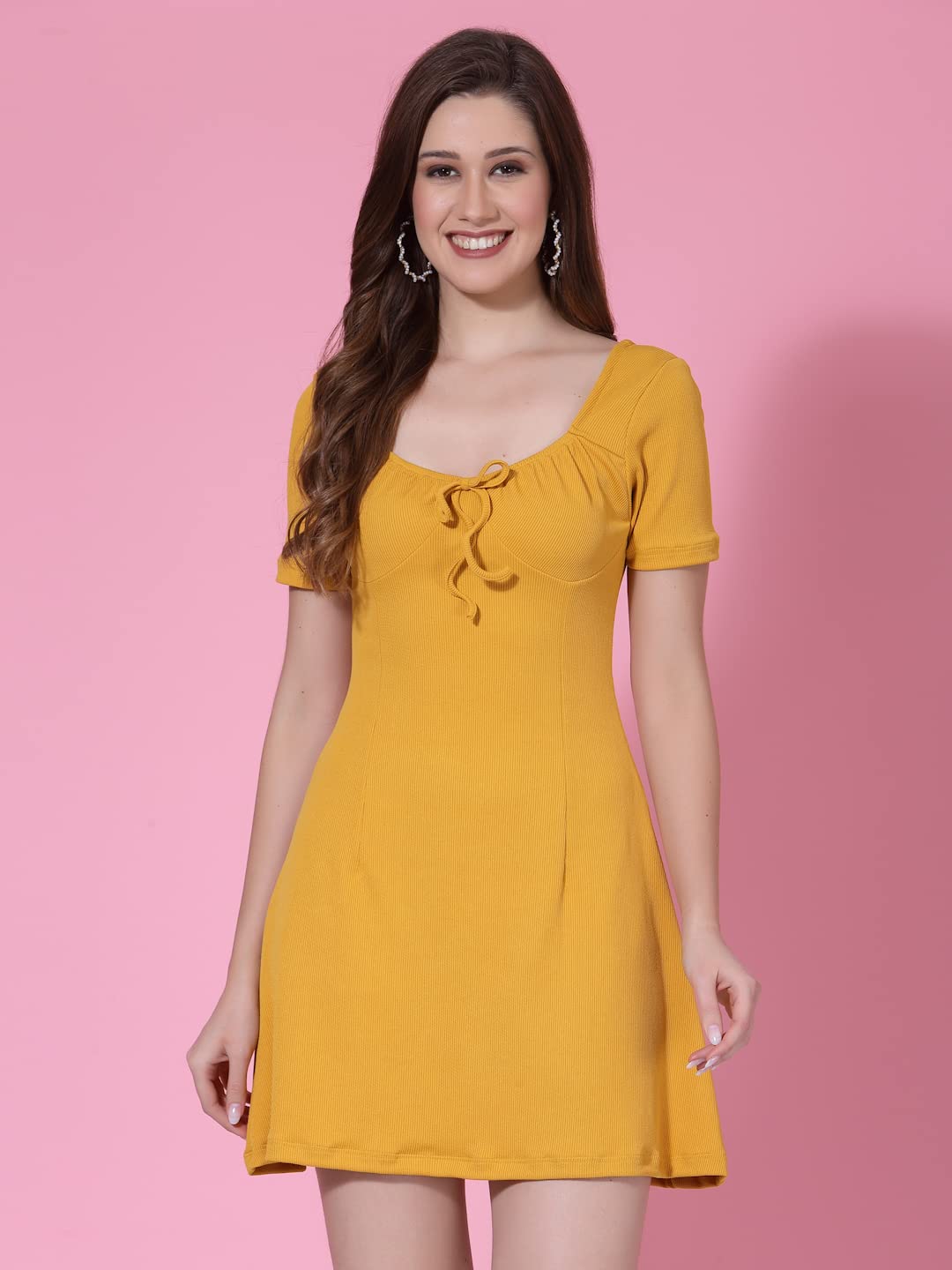 Oomph! WomenS Western & Fusion Wear Dresses For Women Yellow - Md693