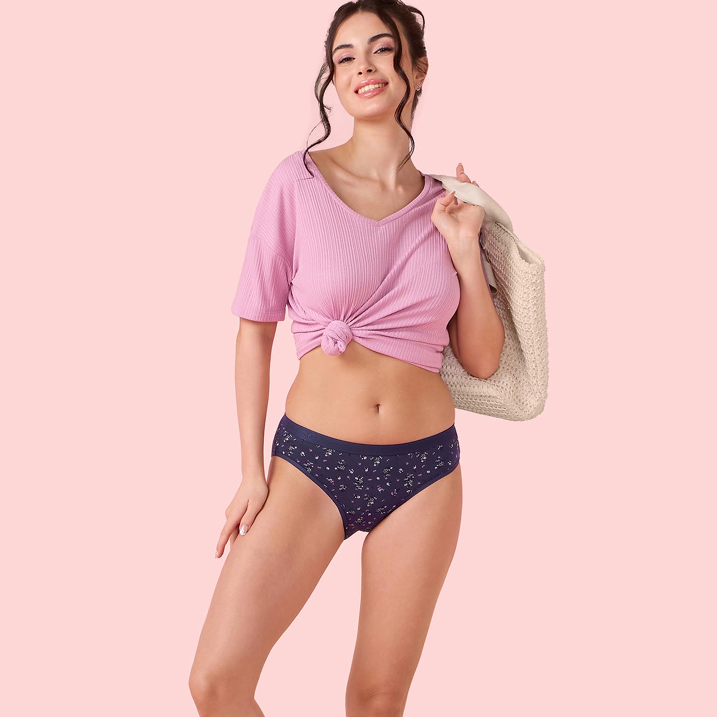 Enamor Chic Cotton, Naturally Breathable Cotton, All Day Comfort, Low Waist Brief Panty For Women - Antimicrobial With Stain Rel