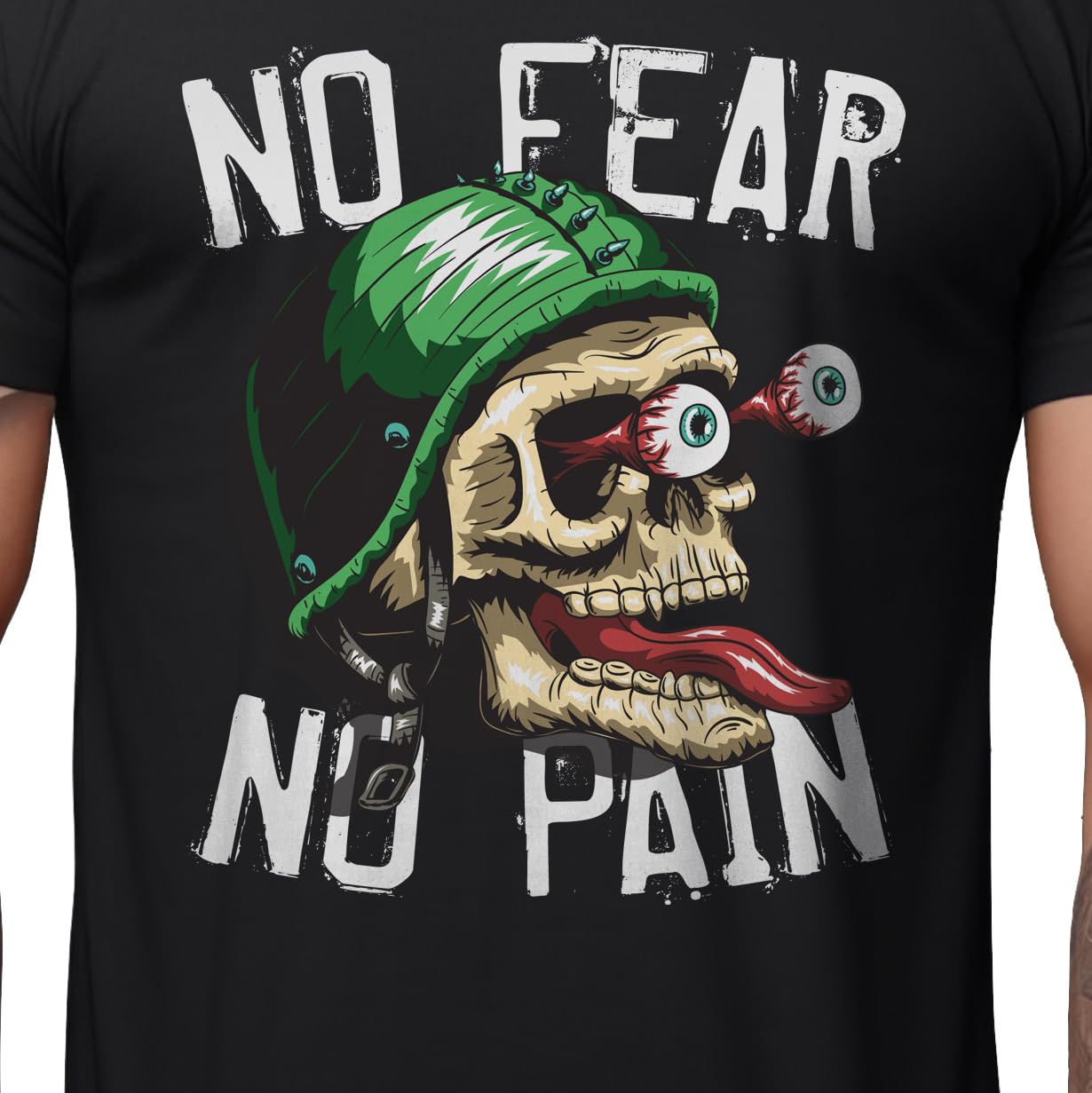 Peppyzone Mens Regular Fit T-Shirt (PZ-SkullRider132_Black