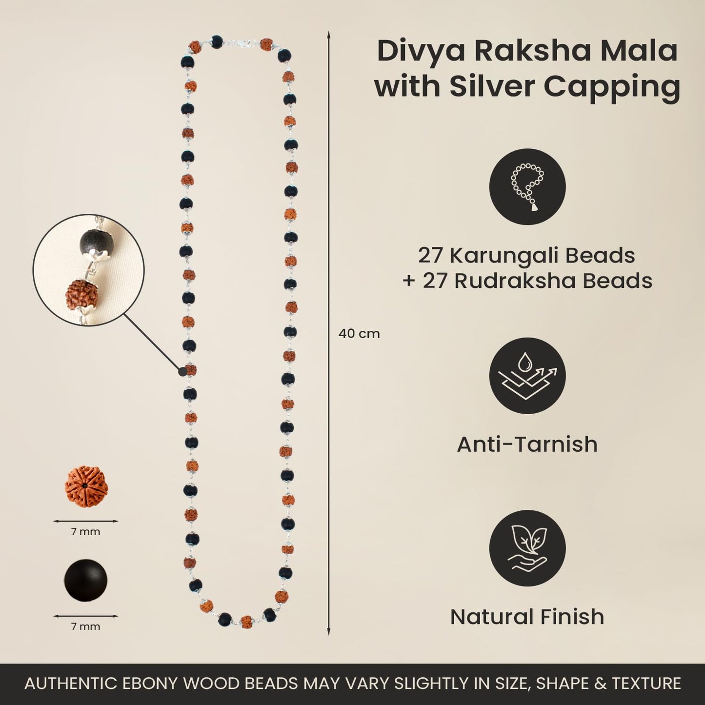 Astrotalk Divya Raksha Rudraksha & Karungali Mala 54 Beads(6mm) | Spiritual Protection, Wisdom & Positivity | Rudraksha Mala Original | Karungali Mala Original | Gift for Men & Women