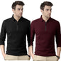 Noble Monk MenS Polo Neck Full Sleeves Solid T-Shirt