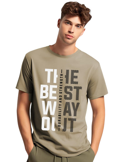 ADRO Motivational Quote Printed T-Shirt for Men - 100% Cotton, Regular Fit, Soft Breathable Fabric | RN23-M-BEST-BE