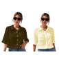 Toplot Shirt For Women || V-Collar Solid Crop For Woman || Half Sleeves For Women || Oversized Shirt For Woman (V-Crop-Shirt-518