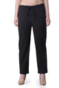 POPWINGS Casual Solid Trousers for Women || Straigh Leg Plain Women Trousers for Summer || Pull On Trousers for Women || Regular