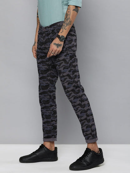 The Indian Garage Co Men Slim Fit Camouflage Mid-Rise Chinos
