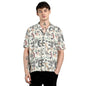 Campus Sutra Mens Off-White Oversized Bohemian Shirt for Casual Wear | Cuban Collar | Short Sleeve | Button Closure | Shirt Cra
