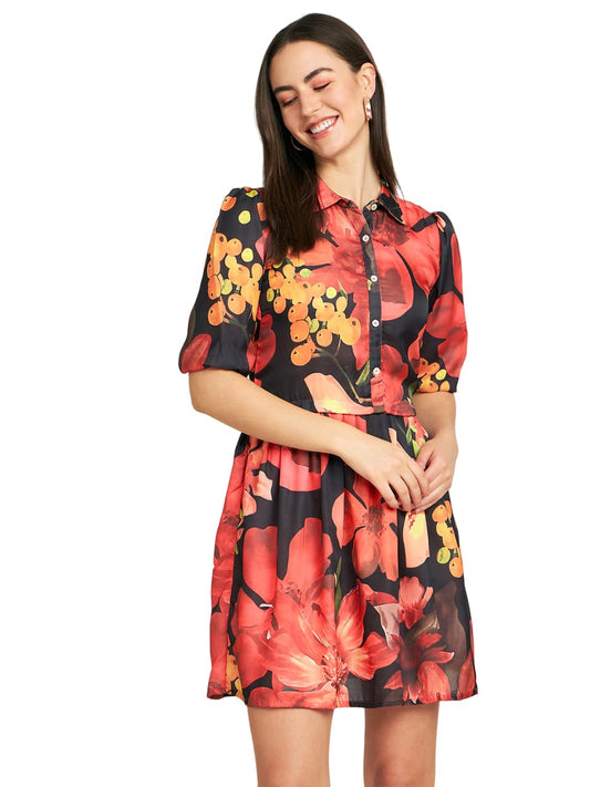 Modeve Women Multicolor Floral A-Line Dress