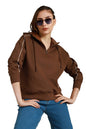 High Star WomenS Cotton Hooded Neck Sweatshirt (Hswssw23008_Bn_Brown