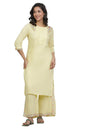 W For Woman Embroidered Rayon Straight Kurta And Pants Set