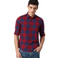 Dennis Lingo MenS Slim Fit Checked Casual Shirt (Red)