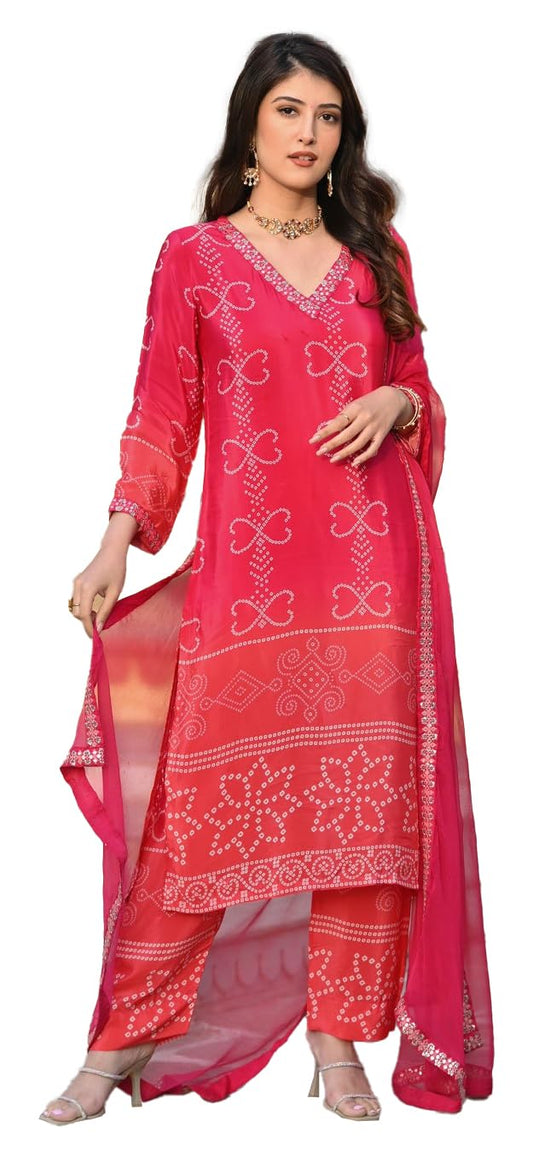Fashion Basket Soft Silk Kurta Set with Duptta for Women