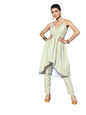 ZIYAA Women's Pista Green Chinon A-line Kurta And Pant Set(ZIKUCH3781ANDPA)