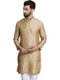 SOJANYA (Since 1958 Men's Silk Blend Beige Color Self Design only Long Kurta
