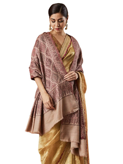 Pashmoda Women Shabnam Kashmiri Jamawar Woven Shawl (Size: 101X203 CM)