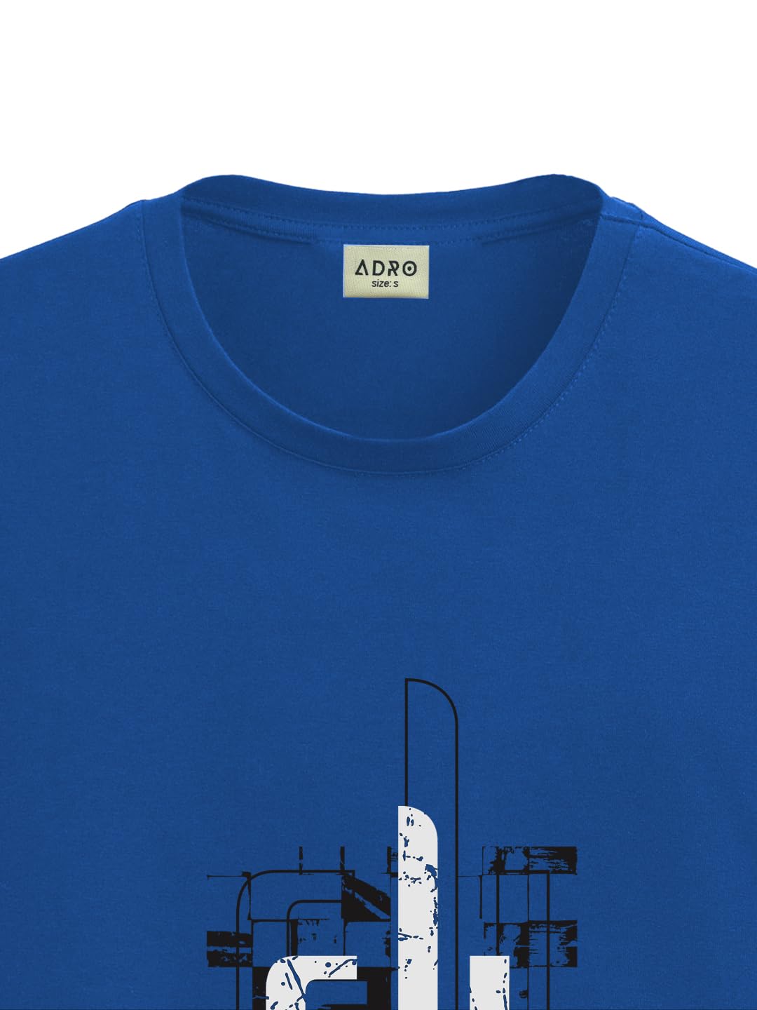ADRO Men's Graphic Printed 100% Cotton T-Shirt - Regular Fit, Printed T-Shirts for Men (RN24-FTR-RB_Royal Blue)