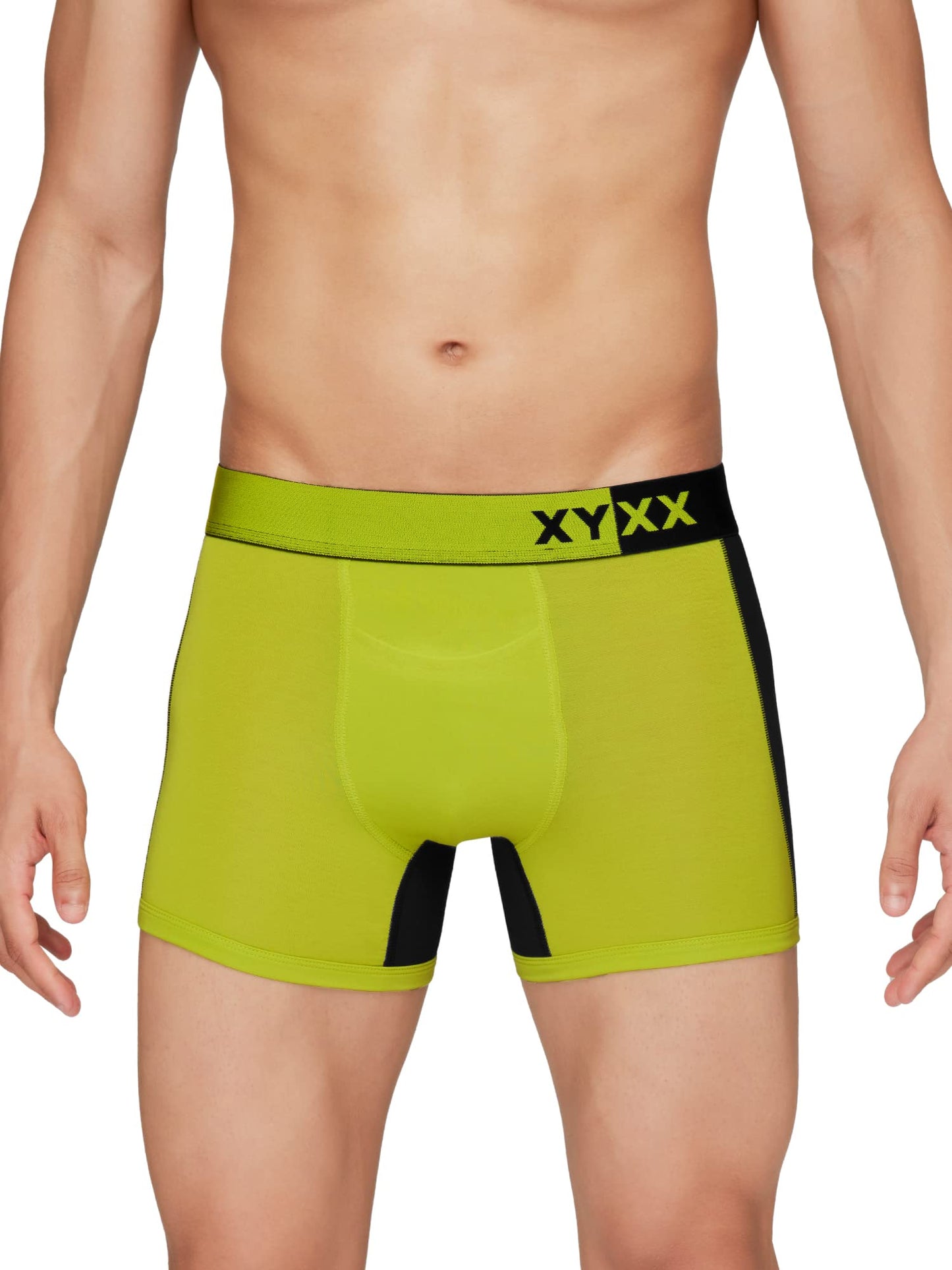 XYXX Mens Underwear Dualist IntelliSoft Antimicrobial Micro Modal Trunk Pack of 3 (Black Iris & Black;Navigate & Black Iris;Lim