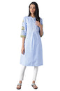Aurelia Women's Cotton Blend Kurta & Tight (22FEAS14352-503680_Blue