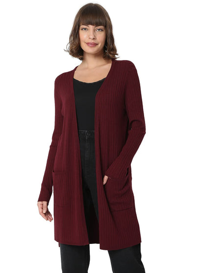 Vero Moda Regular Fit Shrug(248815202_Tawny Port_Xs)