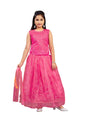 Aarika Girls Ethnic Wear Gajri Colour Thread Embroidery Net Lehenga Choli Set (4-10 Years)