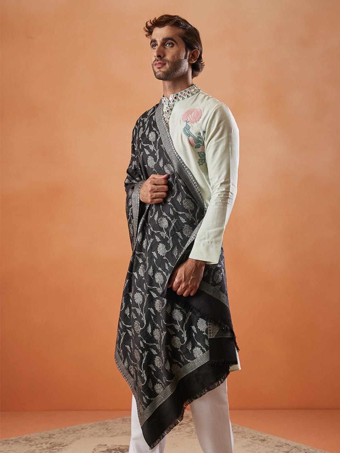 Pashmoda Men Gul-e-Mohabbat Kaani Stole (Size 71x203 cm)