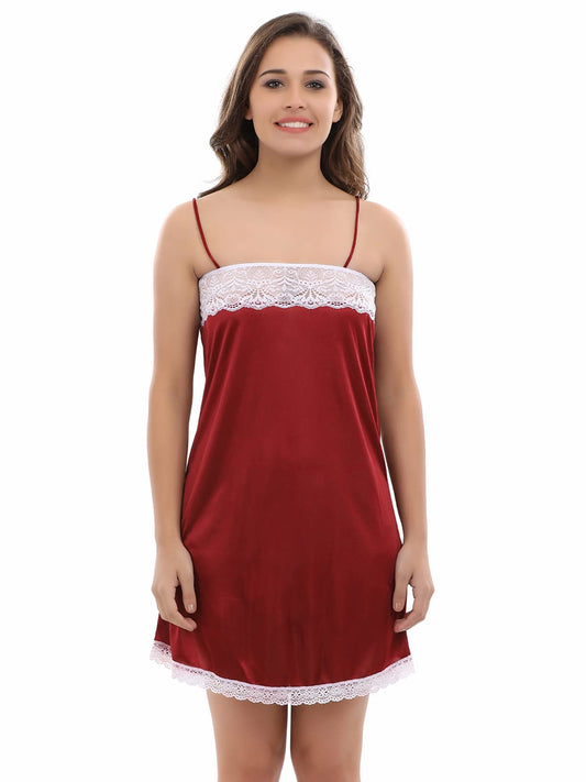 Clovia WomenS Baby Doll (Ns0288H09M_Maroon_M)