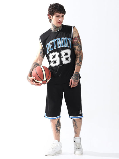 Hubberholme Men Printed Longline Oversized Mid-Rise Round Neck Sleeveless Co-Ord