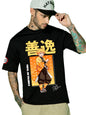 Bewakoof Official Demon Slayer Merchandise Demon Slayer Mens Graphic Print Oversized Fit Half Sleeve Round Neck Cotton Jersey T