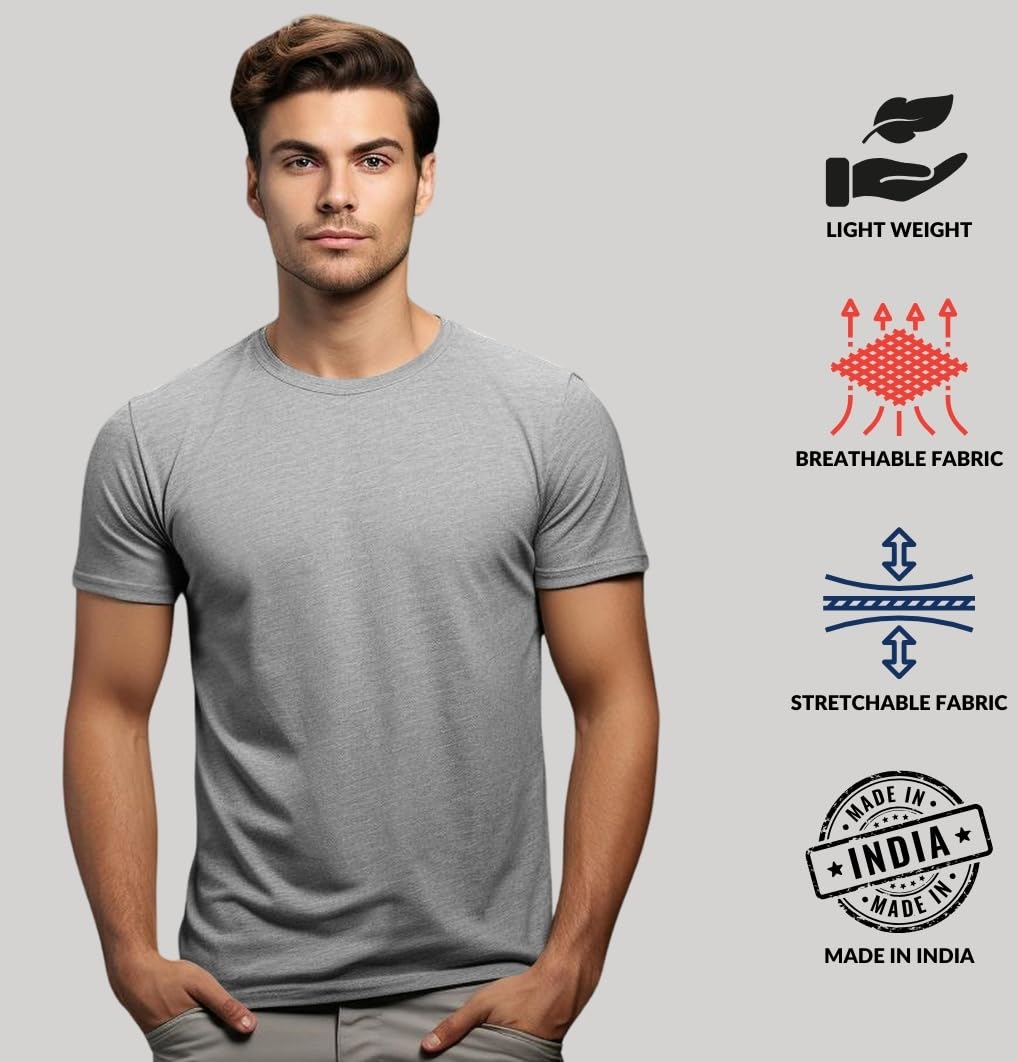ADRO T Shirts Pack of 2 Mens Tshirts Cotton T Shirts for Men Tshirt T-Shirts Combo T Shirts Tshirts for Men Plain Solid Tshirts