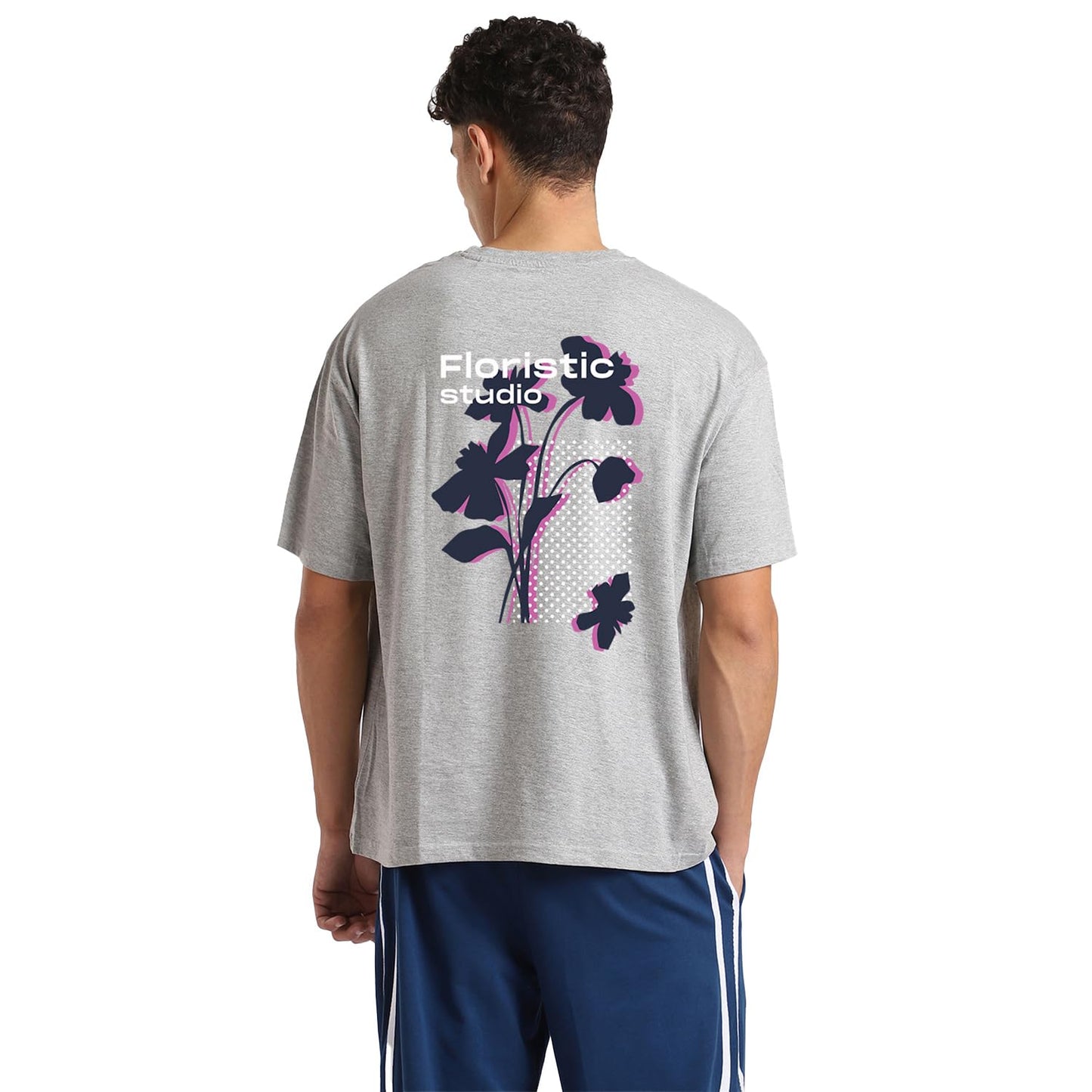 Nobero MenS Solid Oversized Fit T-Shirt (1M-Twrt-C0697_Grey Melange