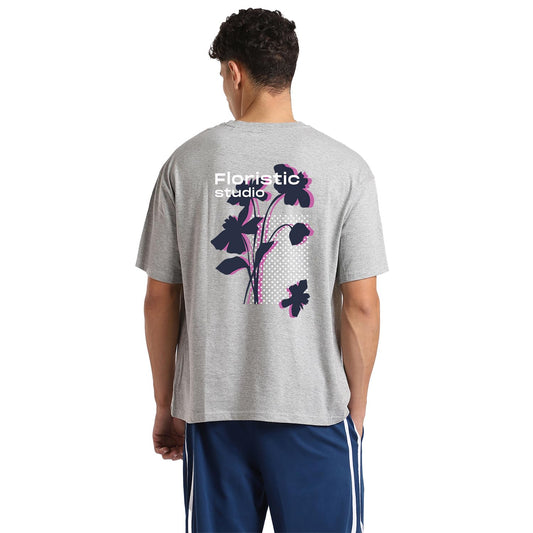 Nobero MenS Solid Oversized Fit T-Shirt (1M-Twrt-C0697_Grey Melange