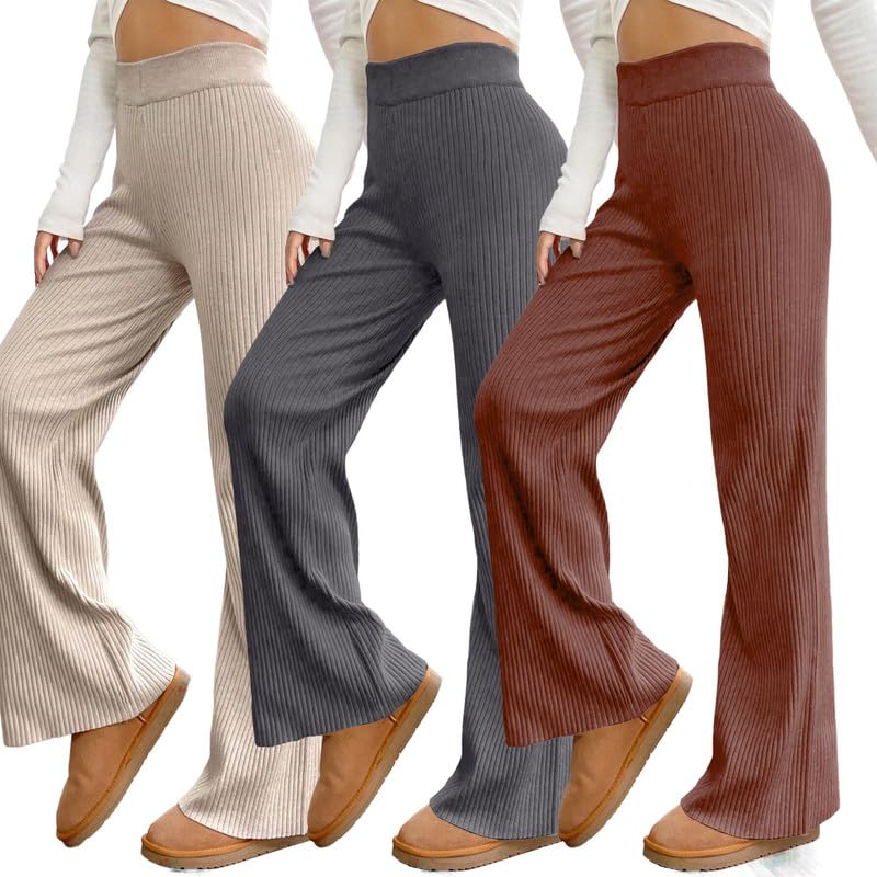 Tee Projekt Regular Fit Trouser for Women & Girls l Casual Summer Trouser l Cotton Blend Loose Fit Trousers (Pack of 3)