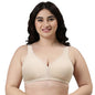 Enamor F024 Plush Comfort Full Support Bra - Non-Padded Wirefree High Coverage - Paleskin