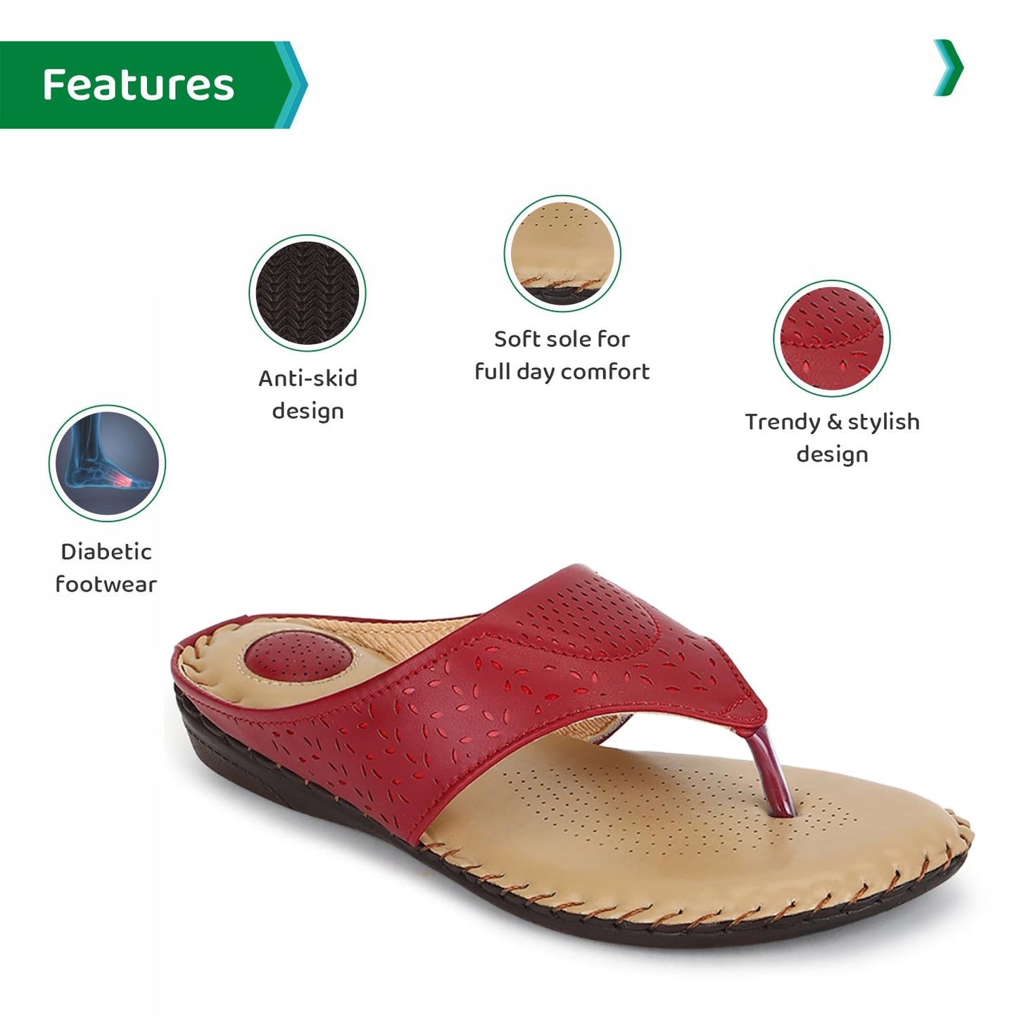 Ortho Joy Doctor Slippers | Soft Fancy Chappal For Women | Comfortable Footwear For Women