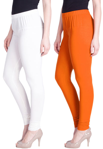 Lyra Cotton Premium Churidar Leggings For Women (Pack Of 2)