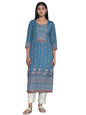 Libas WomenS Crepe Printed Straight Kurta (26560_Teal