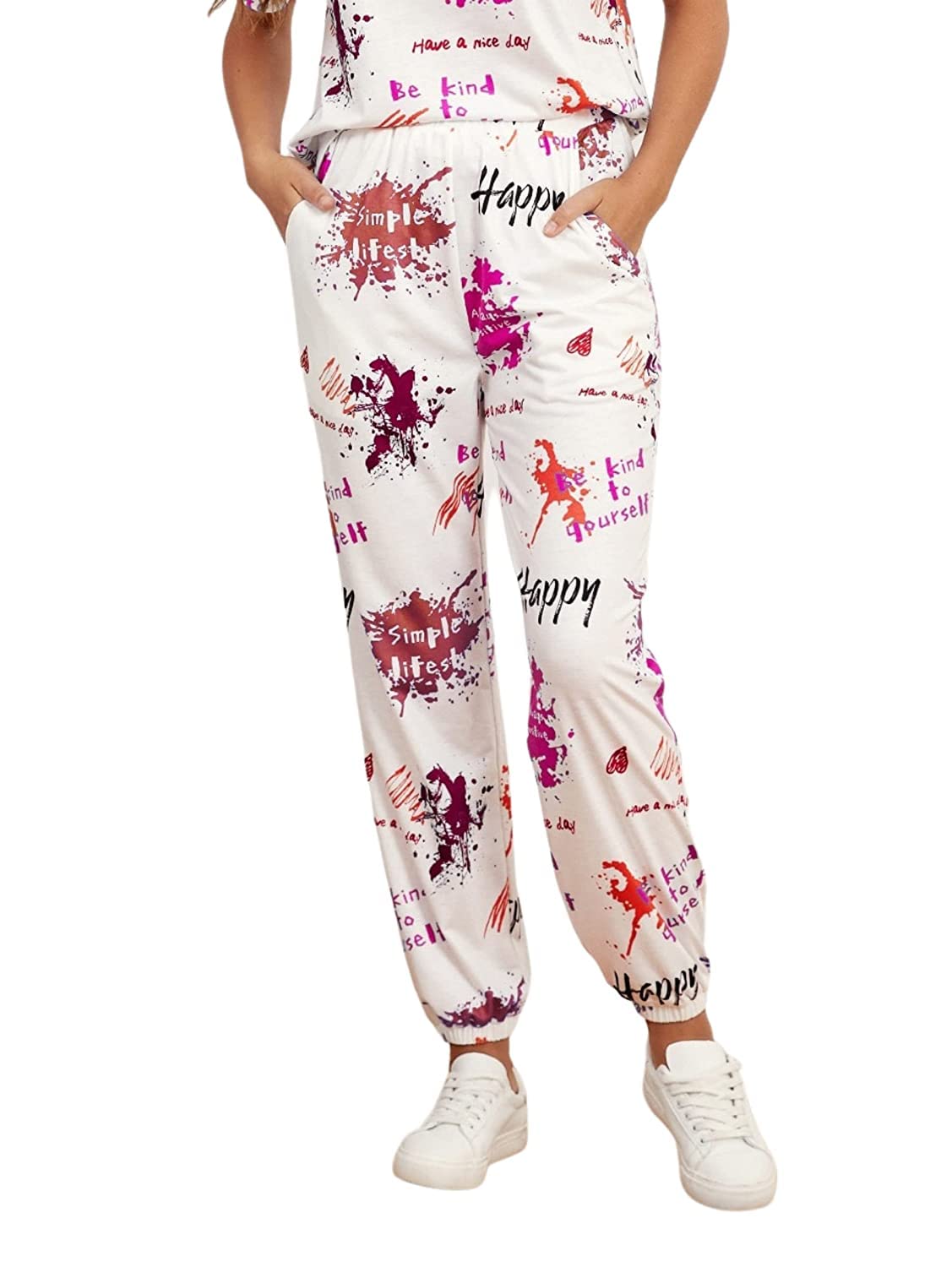 Greciilooks WomenS Tie-Dye Joggers Stretchable Pants | Slim Fit Casual Joggers For Women | Straight Relaxed Fit Trousers | Gym