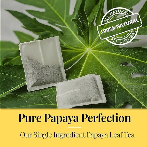 Akshit 75 Papaya Leaf Tea Bags (Té de hojas de papaya )– Caffeine-Free Herbal Support for Immunity & Digestion, Stress Relieving & Energy Tea.