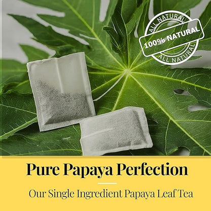 Akshit 75 Papaya Leaf Tea Bags (Té de hojas de papaya )– Caffeine-Free Herbal Support for Immunity & Digestion, Stress Relieving & Energy Tea.